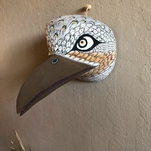 Pampa hand painted handmade wall bird mask art